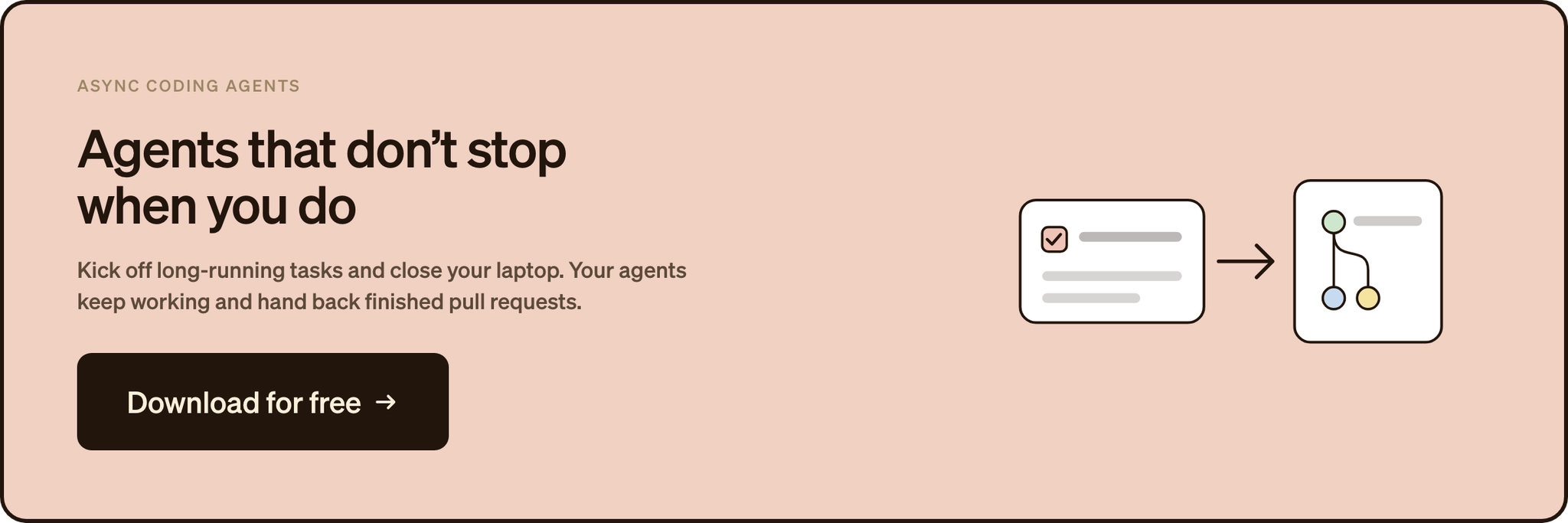 Async coding agents download CTA